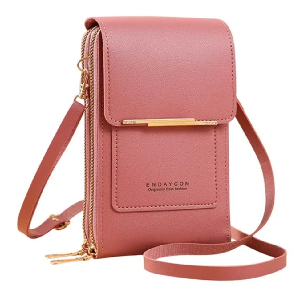Dark Pink Crossbody Phone Case Purse Handbag - Picture 1 of 7